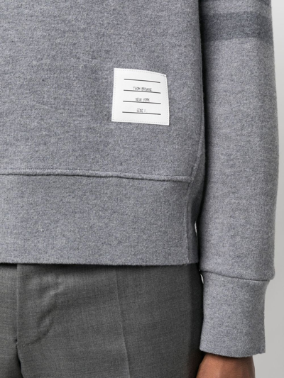 Thom Browne Stripe-detail Knit Jumper In Grey