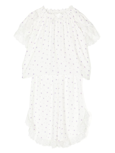 Shop Amiki Milana Floral-print Pyjama Set In White
