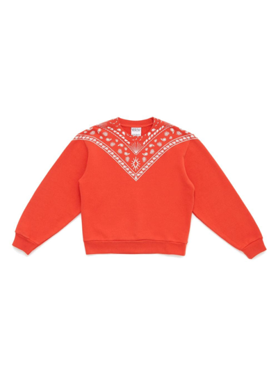 Shop Marcelo Burlon County Of Milan Bandana-print Cotton Sweatshirt In Orange