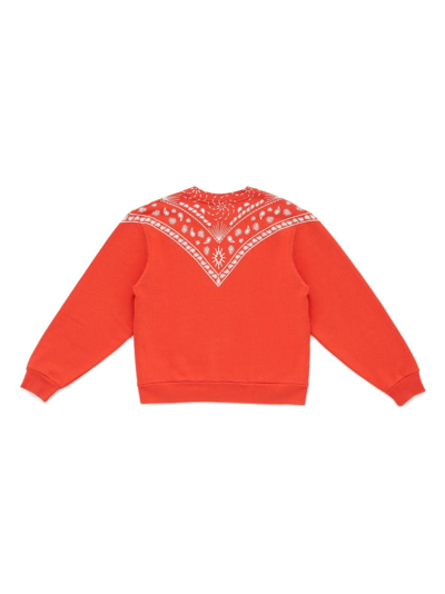 Marcelo Burlon County Of Milan Bandana-print Cotton Sweatshirt In Orange