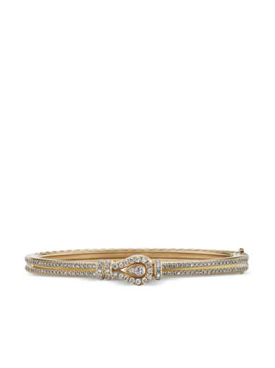 Shop David Yurman 18kt Yellow Gold Diamond Thoroughbred Loop Bracelet In D88adi