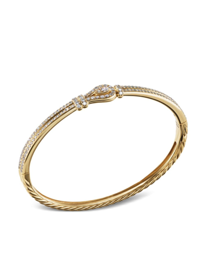 David Yurman Thoroughbred Loop Bracelet with 18K Yellow Gold - Medium
