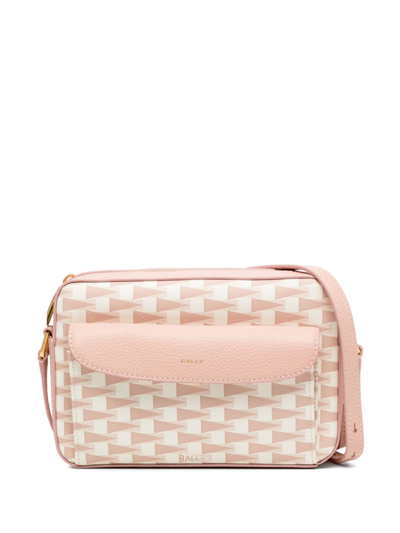 Shop Bally Daniel Pennant-print Crossbody Bag In Pink