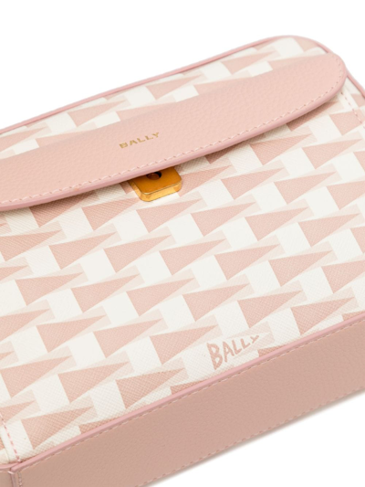 Shop Bally Daniel Pennant-print Crossbody Bag In Pink