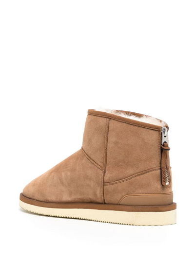 Suicoke Back Zip Boots In Brown