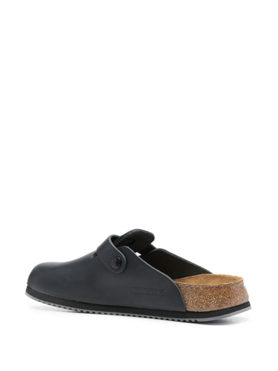 Birkenstock Boston Buckle-embellished Slippers In Black