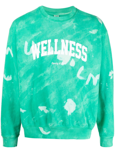 Shop Sporty And Rich Wellness Tie-dye Sweatshirt In Green
