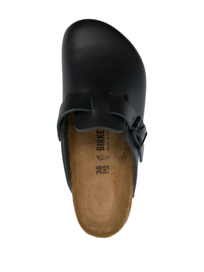 Birkenstock Boston Buckle-embellished Slippers In Black