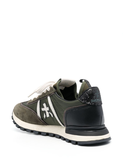 Premiata John Low Logo-patch Sneakers In Green