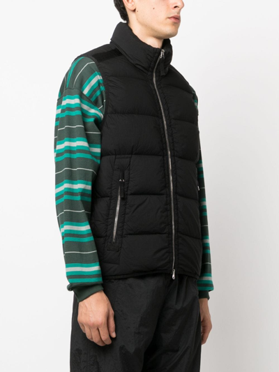 Shop Stone Island Zip-up Padded Gilet In Black