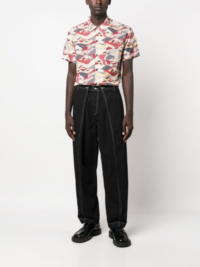 Shop Henrik Vibskov Canned Box-pleat Tapered Trousers In Black