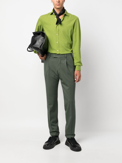 Shop Boglioli Long-sleeve Buttoned Shirt In Green