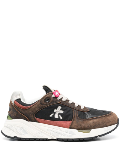 Shop Premiata Mase Panelled Sneakers In Brown