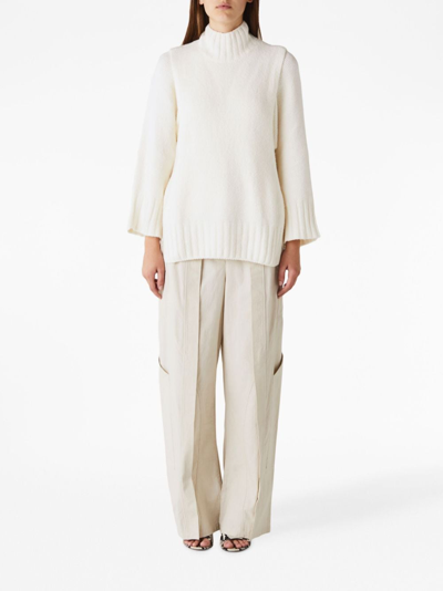 Shop Christopher Esber Escapee Layered High-neck Jumper In Neutrals