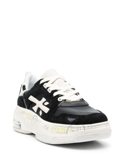 Premiata Drake Logo-patch Sneakers In Black