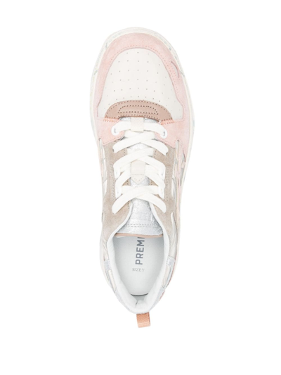 Shop Premiata Drake Logo-patch Sneakers In Pink