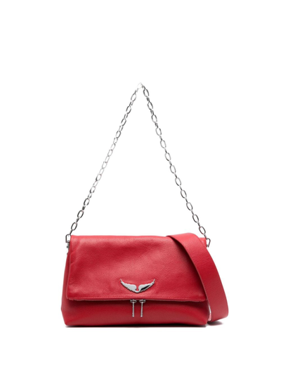 Shop Zadig & Voltaire Rocky Leather Crossbody Bag In Red