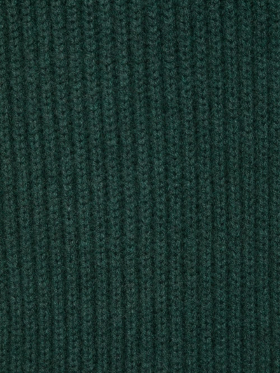 Shop Boglioli Ribbed-knit Cashmere Scarf In Green