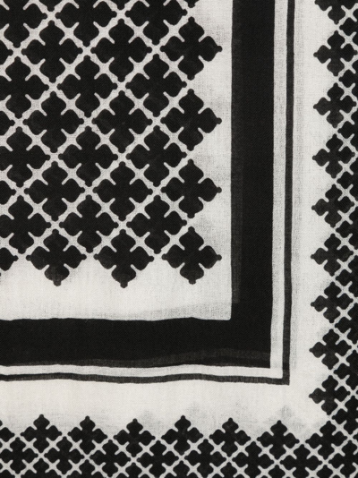 By Malene Birger Julee Patterned-intarsia Wool Scarf In Black