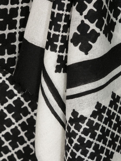 By Malene Birger Julee Patterned-intarsia Wool Scarf In Black