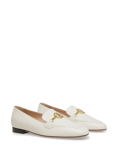 Shop Bally O'brien Goat Grained Loafers In White