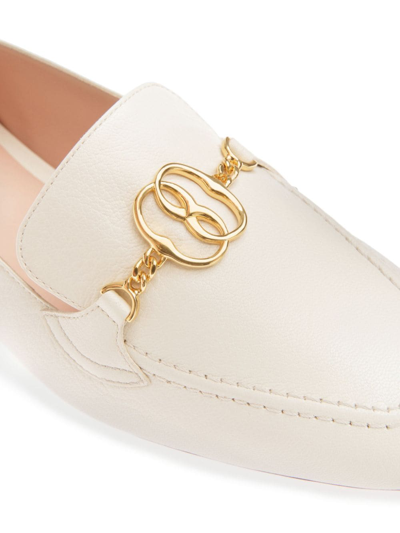 Shop Bally O'brien Goat Grained Loafers In White