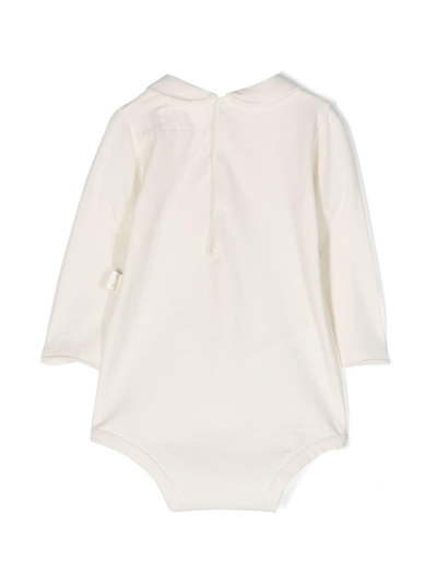 Shop Teddy & Minou Long-sleeved Cotton Body In Neutrals