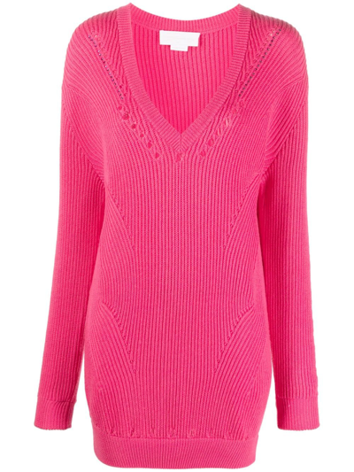 Shop Genny V.-neck Wool Jumper In Pink