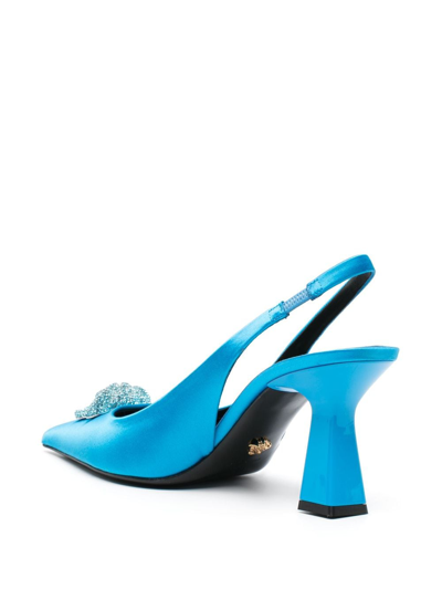 Shop Versace Crystal La Medusa 70mm Pumps In Blue