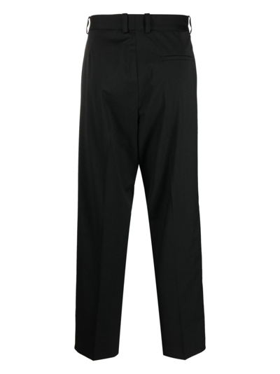 Shop Han Kjobenhavn Mid-rise Tailored-cut Trousers In Black