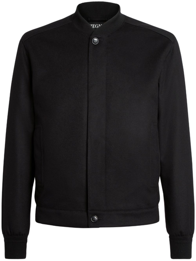 Shop Zegna Elements Oasi Cashmere Bomber Jacket In Black