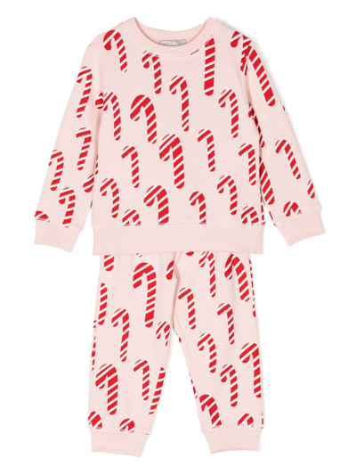 Shop Stella Mccartney Candy Cane Cotton Tracksuit In Pink