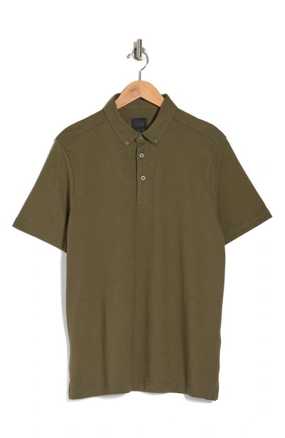 Shop 14th & Union Short Sleeve Coolmax Polo In Olive Night