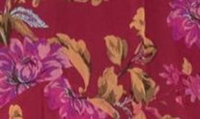 Shop Wayf Floral Tiered Ruffle Dress In Burgundy Folk Floral