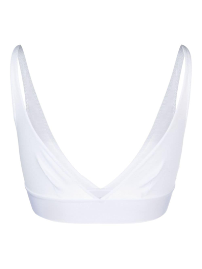 Palm Angels Logo-trim Triangle Bra In White