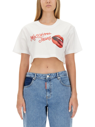 Shop Moschino Jeans T-shirt With Logo In White