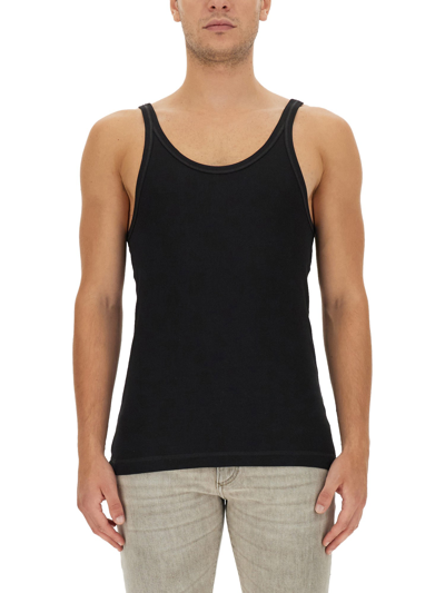 Dolce & Gabbana Marcello Ribbed-knit Tank Top In Black