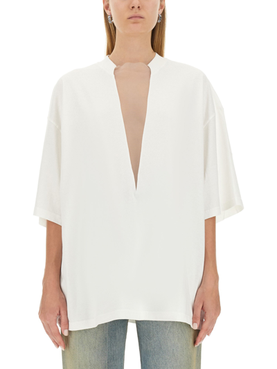 Shop Mm6 Maison Margiela Oversize Fit T-shirt In White
