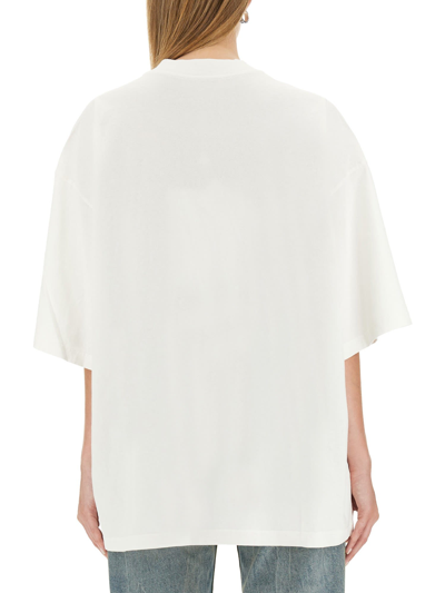Shop Mm6 Maison Margiela Oversize Fit T-shirt In Bianco