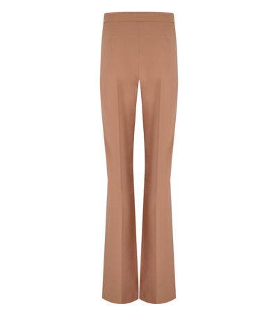 Shop Elisabetta Franchi High-waisted Palazzo Trousers In Nude