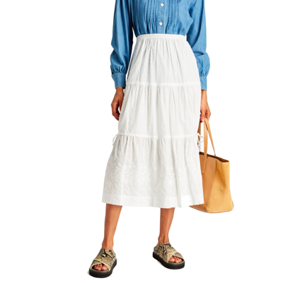 Shop See By Chloé Cotton Midi Skirt In White