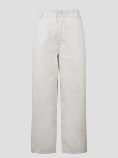 Shop Maison Kitsuné Tapered Pants In White