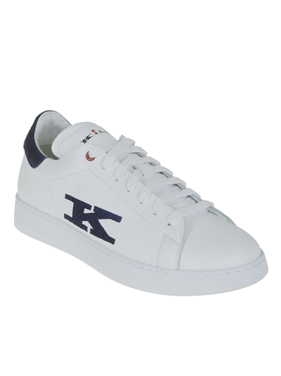 Shop Kiton Sneakers In White Blue