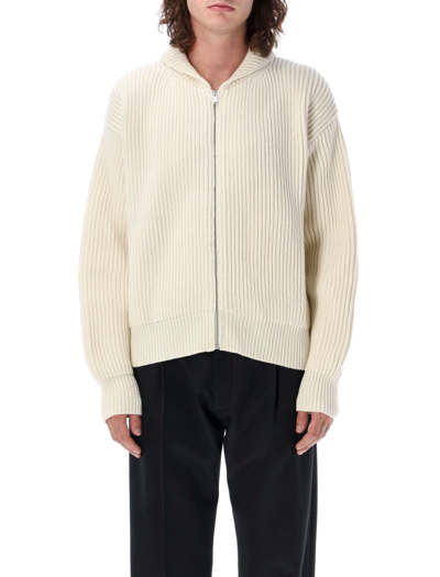 Shop Jil Sander Zip Sweater In Natural
