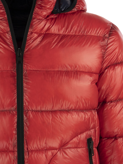 Shop Herno Reversible Down Jacket With Hood In Red
