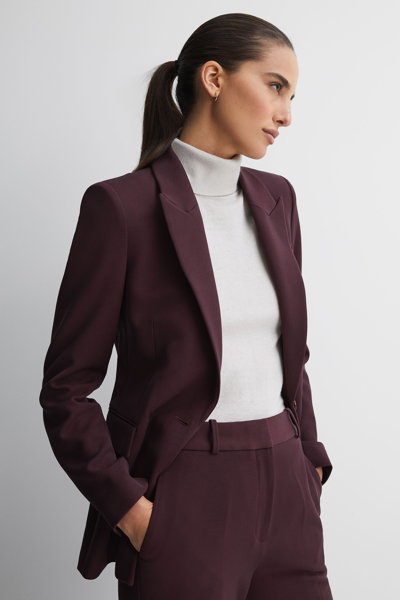 Reiss Berry Tailored Single Breasted Suit Blazer In Berry
