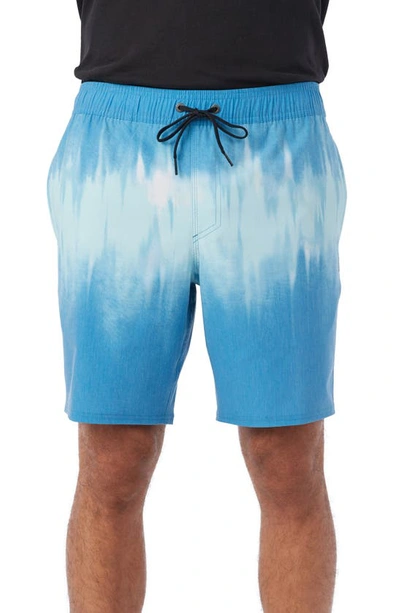 Shop O'neill Stockton Print Water Repellent Shorts In Mdt Blue