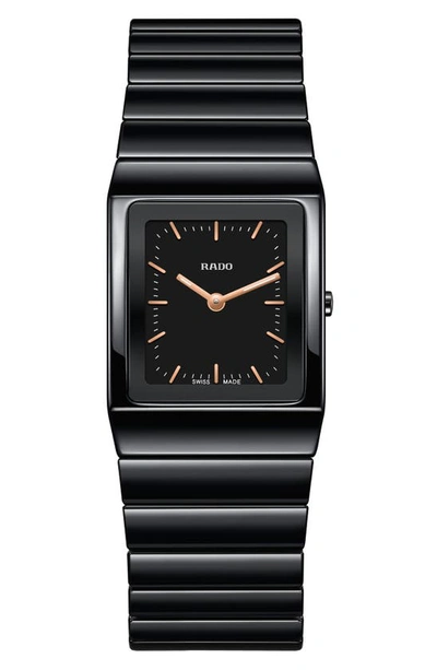 Shop Rado Ceramica Bracelet Watch, 22.9mm X 31.7mm In Black