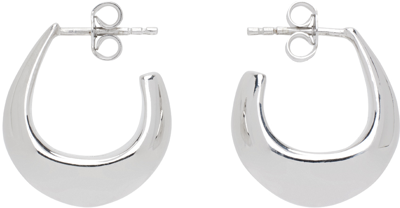 Shop Lemaire Silver Curved Mini Drop Earrings