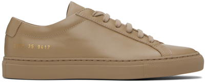 Shop Common Projects Beige Achilles Low Sneakers In 9417 Coffee